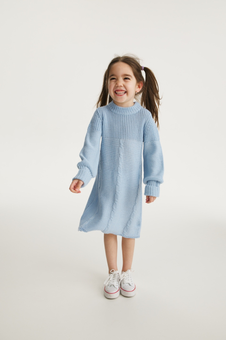 Rochița Iris Bleu din lână merinos şi tencel [5]