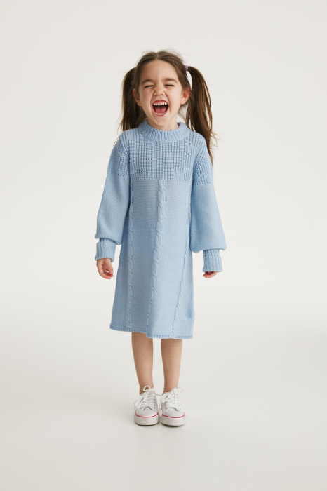 Rochița Iris Bleu din lână merinos şi tencel [2]