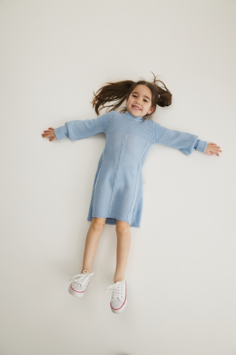 Rochița Iris Bleu din lână merinos şi tencel [6]