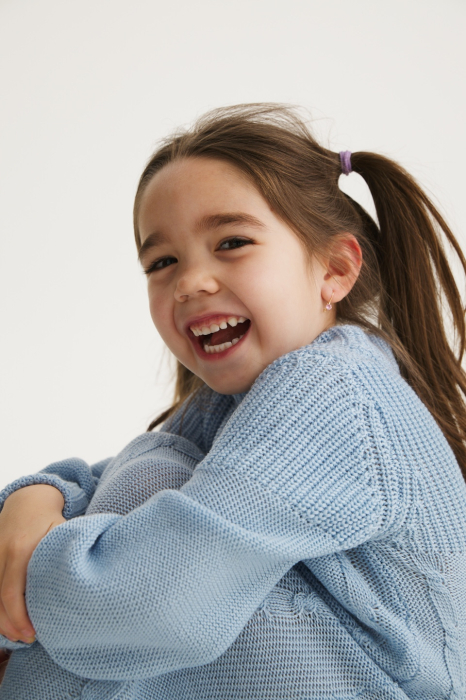 Rochița Iris Bleu din lână merinos şi tencel [7]