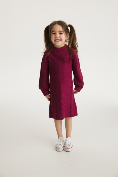 Rochița Iris Bordo din lână merinos şi tencel [4]