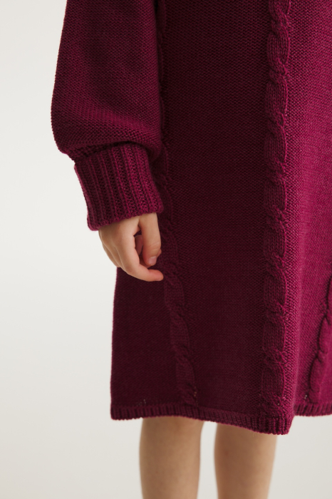 Rochița Iris Bordo din lână merinos şi tencel [2]