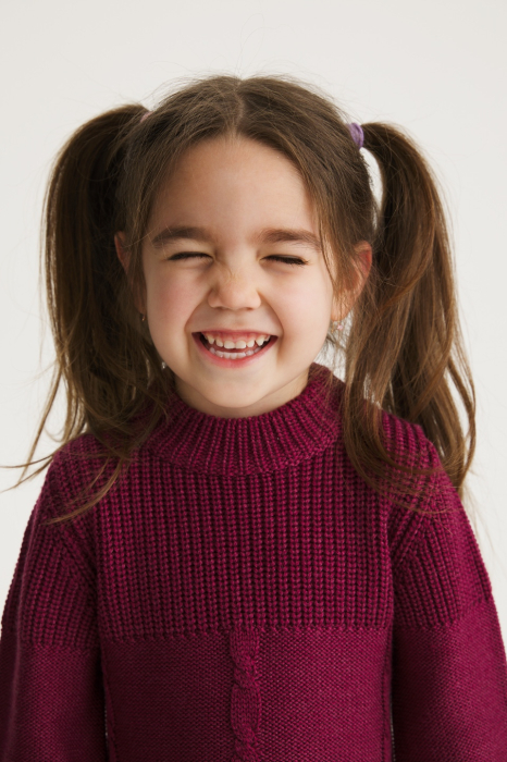 Rochița Iris Bordo din lână merinos şi tencel [3]