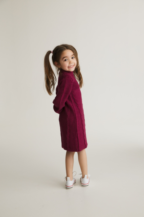 Rochița Iris Bordo din lână merinos şi tencel [5]