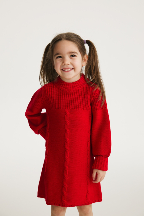 Rochița Iris Roșie din lână merinos [5]