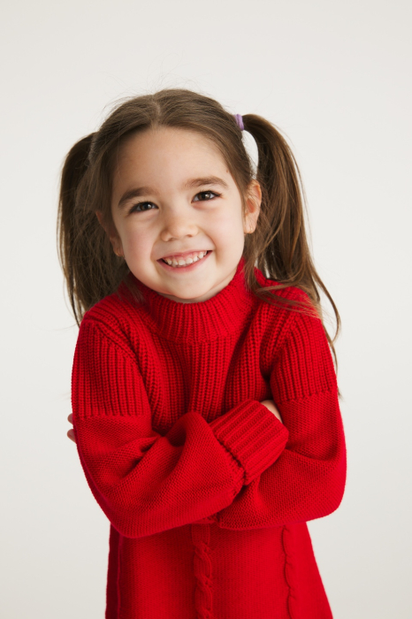 Rochița Iris Roșie din lână merinos [3]