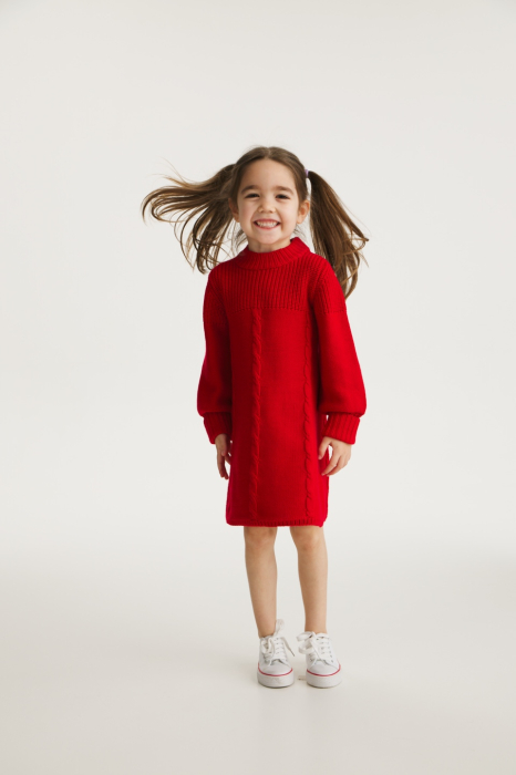 Rochița Iris Roșie din lână merinos [2]