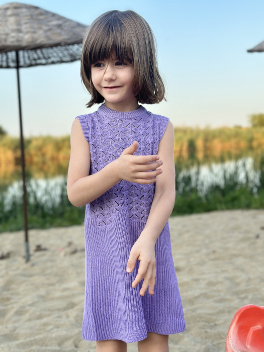 Rochița Scoica Mov tricotată din bumbac [5]