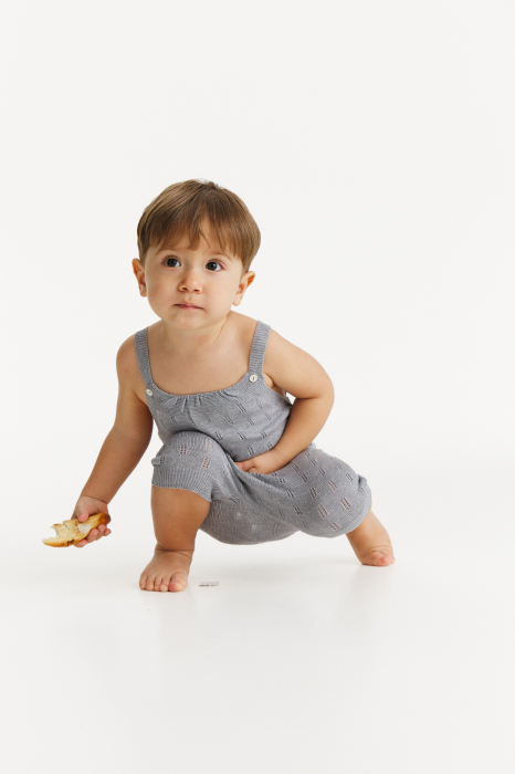 Salopeta Baby B Gri din Vâscoză și Merino [5]