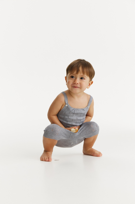 Salopeta Baby B Gri din Vâscoză și Merino [4]