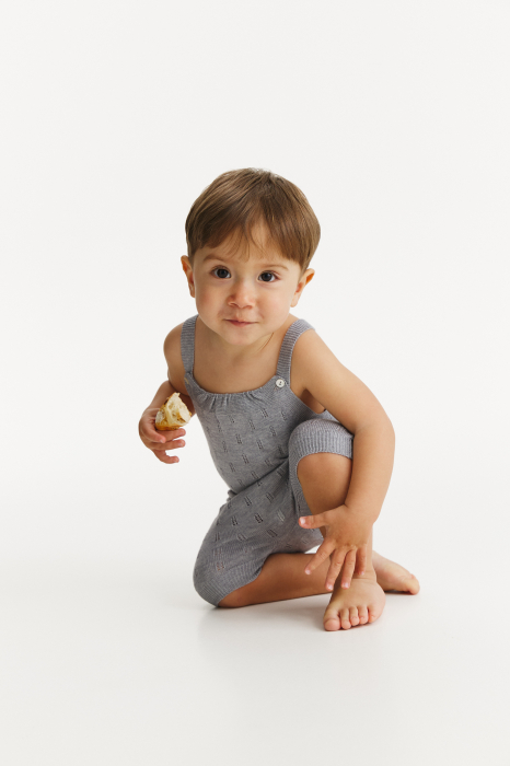 Salopeta Baby B Gri din Vâscoză și Merino [3]