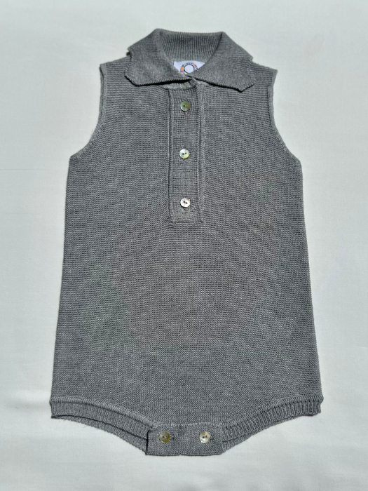 Salopeta Baby G Gri din Vâscoză și Merino [6]