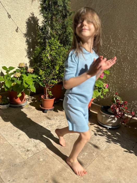 T-shirt Roona in Bleu Viscose and Merino blend [4]