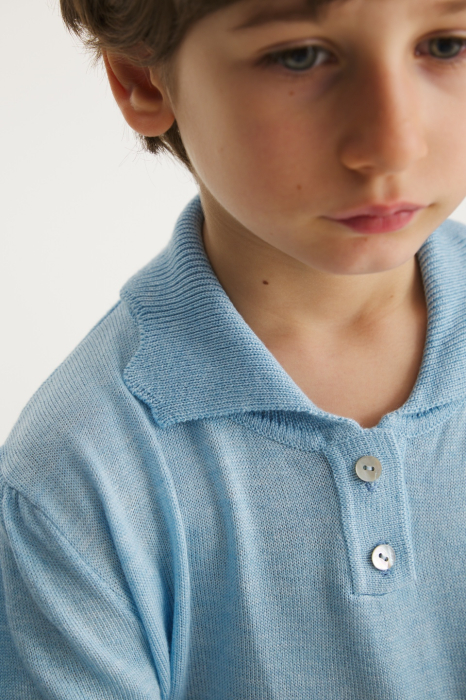 T-shirt Roona in Bleu Viscose and Merino blend [2]