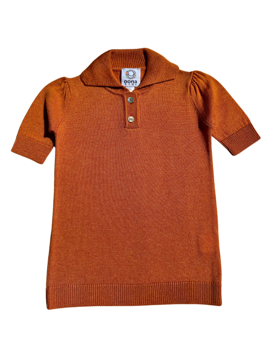 Tricou Tricotat Roona Portocaliu din Vâscoză și Merino [4]