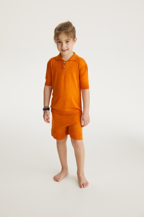 Tricou Tricotat Roona Portocaliu din Vâscoză și Merino [3]