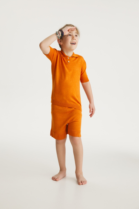 Tricou Tricotat Roona Portocaliu din Vâscoză și Merino [2]