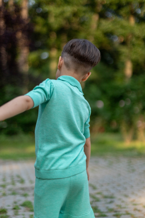 Tricou Tricotat Roona Turcoaz din Vâscoză și Merino [1]