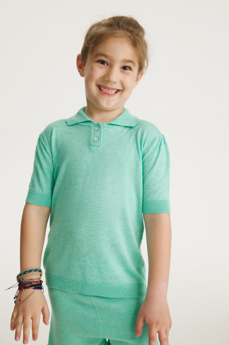 Tricou Tricotat Roona Turcoaz din Vâscoză și Merino [3]