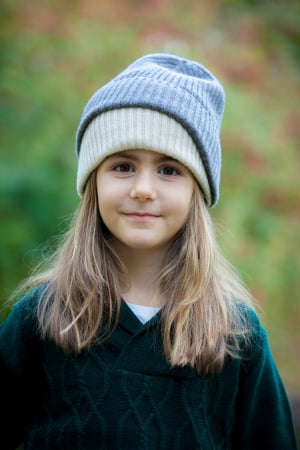 Băieți - Căciulă Rib gri din cașmir pentru copii