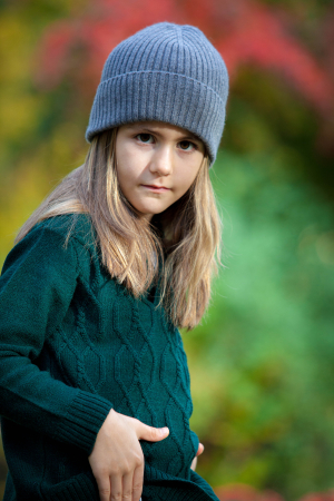 Căciulă Rib gri din cașmir pentru copii [1]