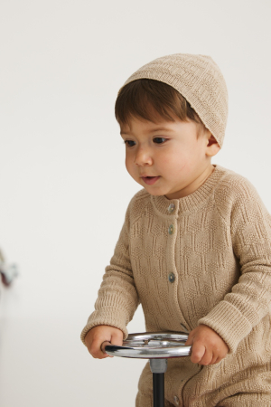 Bebe - Căciulița ZEN bej din lână merinos