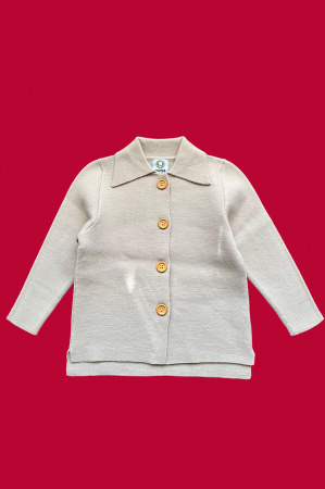 Boys - Cardigan Milo in Beige merino wool