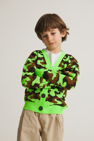 Fetițe - Cardigan Army Neon