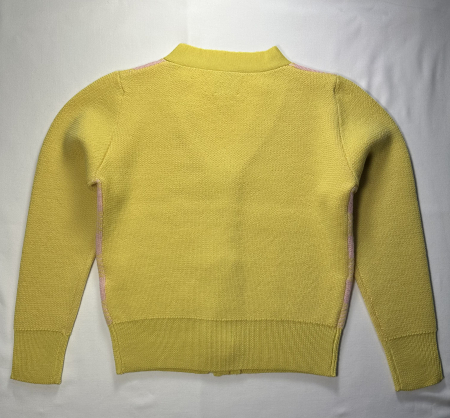 Cardigan Jacquard Roz-Galben din lână merinos [7]
