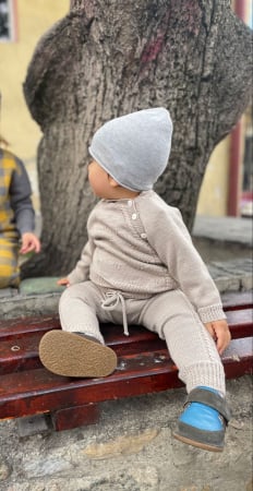 Cardigan Noah Bej din lână merinos [5]