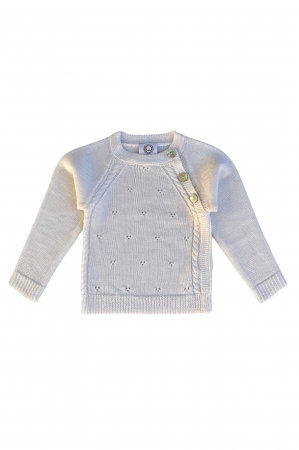 Cardigan Noah Alb din lână merinos [5]