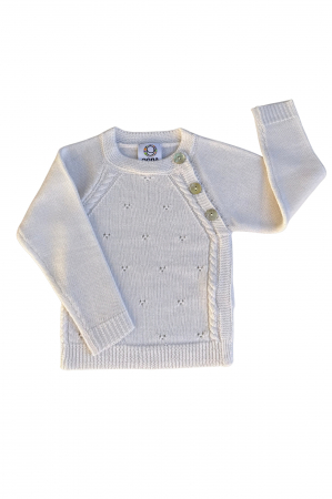 Cardigan Noah Alb din lână merinos [4]