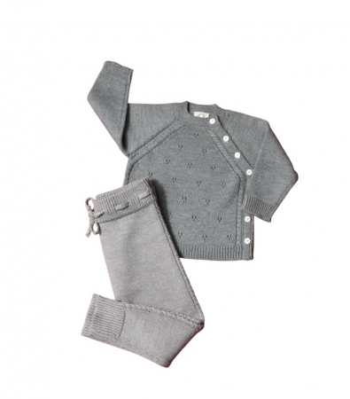 Cardigan Noah Gri din lână merinos [3]