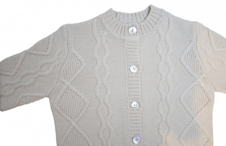 Cardigan Nostalgia Bej din lână merinos [3]