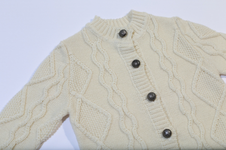 Cardigan Nostalgia Alb din lână merinos [4]