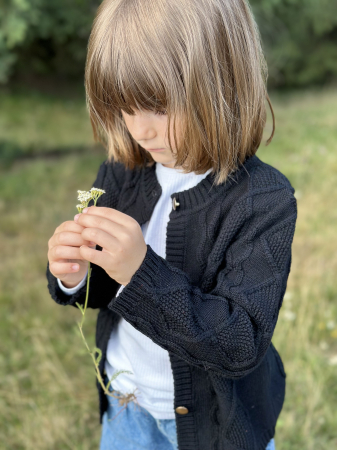 Cardigan Nostalgia Negru din lână merinos [3]