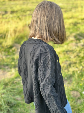 Cardigan Nostalgia Negru din lână merinos [2]