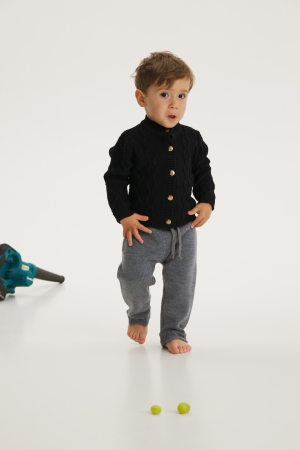 Bebe - Cardigan Nostalgia Negru din lână merinos