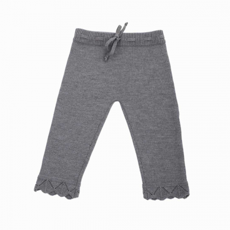 Pantaloni Raluca Gri din lână merinos [4]