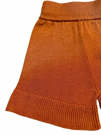 Pantaloni Tricotați Roona Portocalii din Vâscoză și Merino [4]