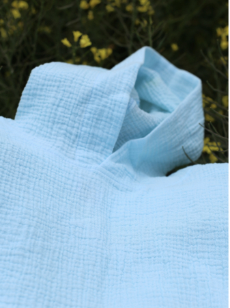 Sale - Poncho cu glugã Bleu din muselină