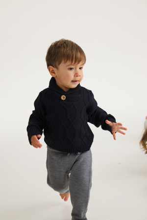 Bebe - Pulover Victor Bleumarin din lână merinos