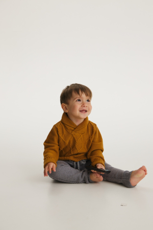 Bebe - Pulover Victor Nocciola din lână merinos