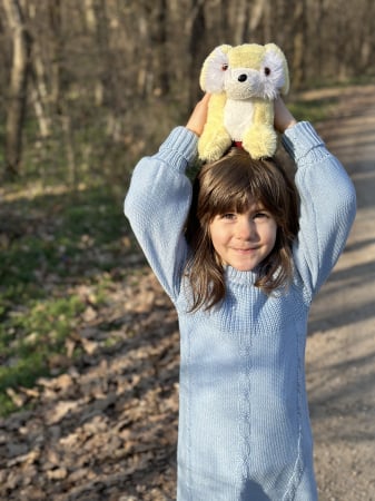 Rochița Iris Bleu din lână merinos [3]