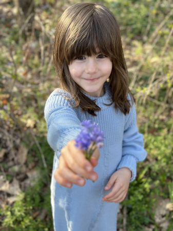 Rochițe - Rochița Iris Bleu din lână merinos