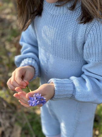 Rochița Iris Bleu din lână merinos [1]