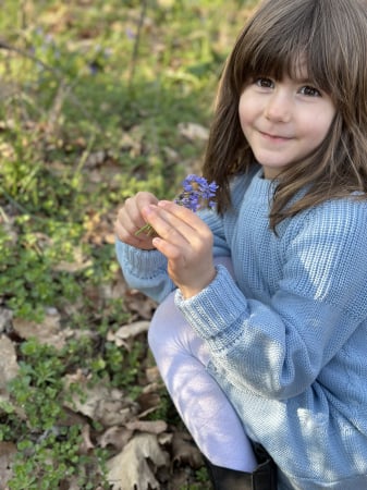 Rochița Iris Bleu din lână merinos [2]