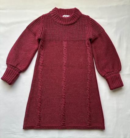 Rochița Iris Bordo din lână merinos [4]