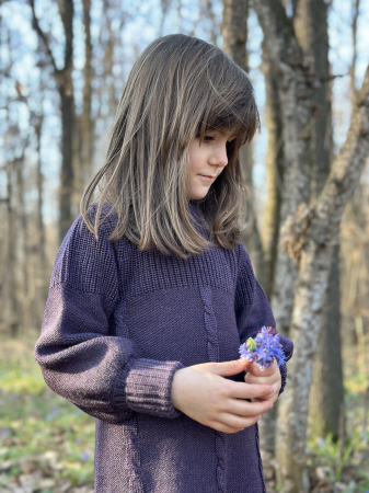 Rochițe - Rochița Iris Indigo din lână merinos