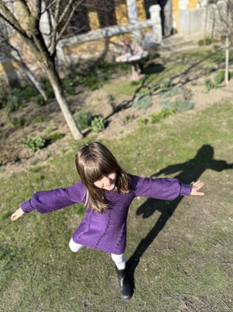Rochița Iris Mov din lână merinos [2]